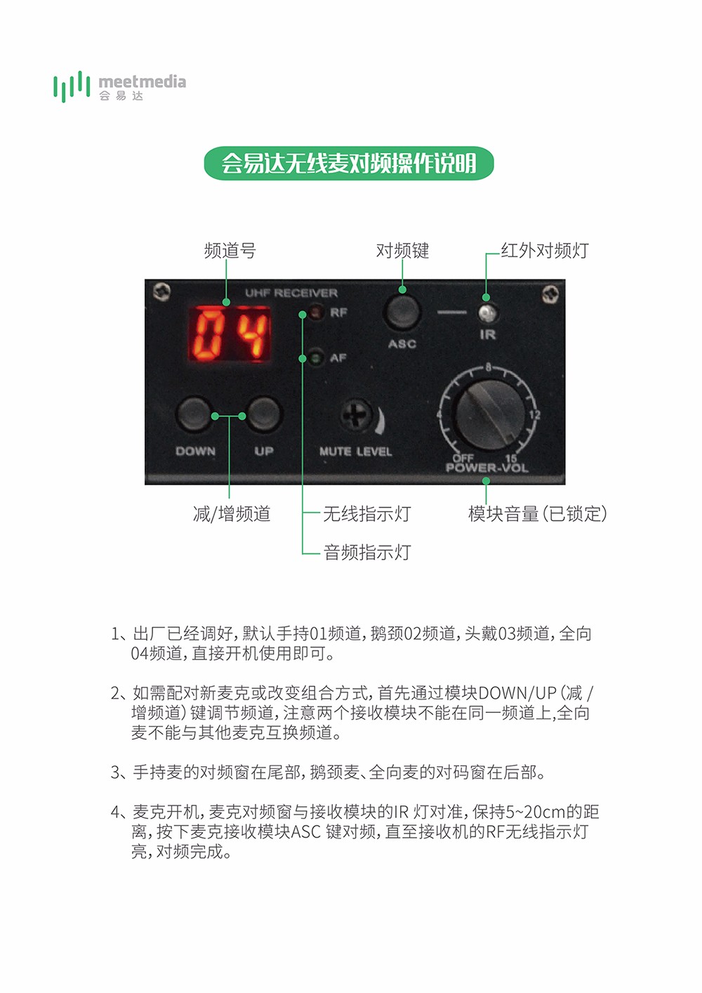 会易达无线麦操作说明